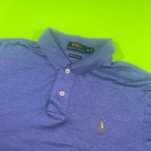 Polo Ralph Lauren Men's Blue Pima Soft Touch Polo Shirt Size Medium